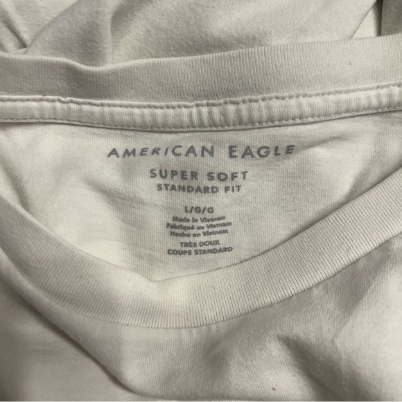 American Eagle Men’s White Super Soft Standard Fit T-Shirt, Size Large - Picture 5 of 6